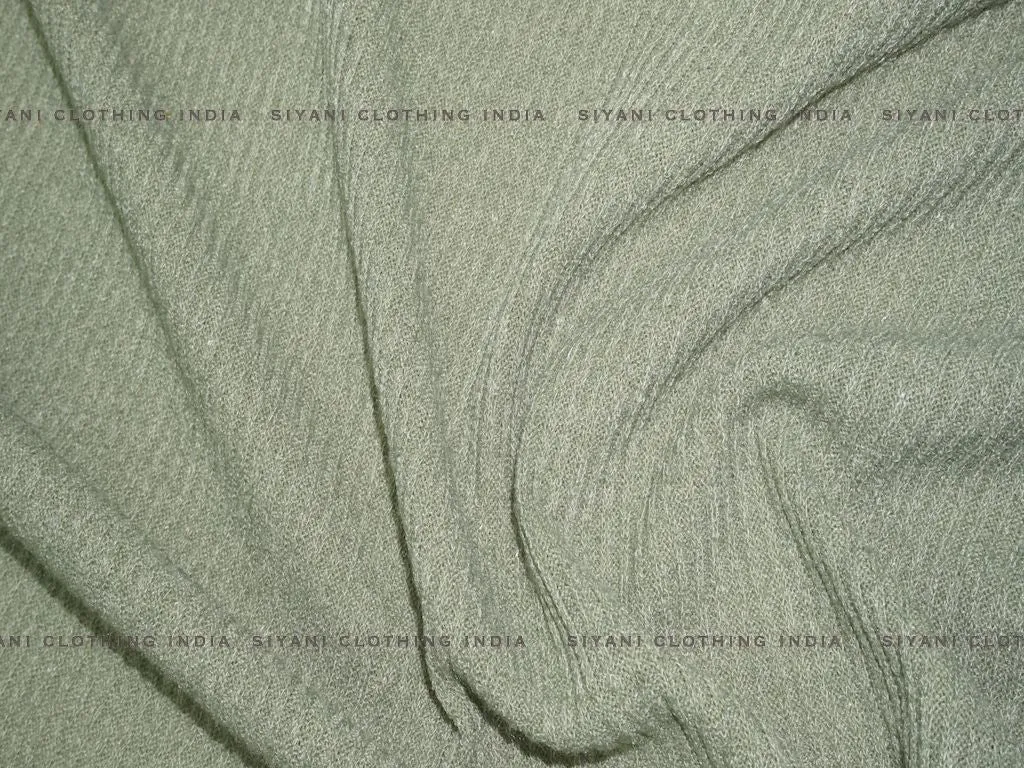 Sage Green Woven Wool Fabric