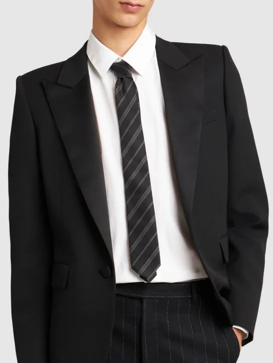 Saint Laurent   5cm Double striped silk tie 