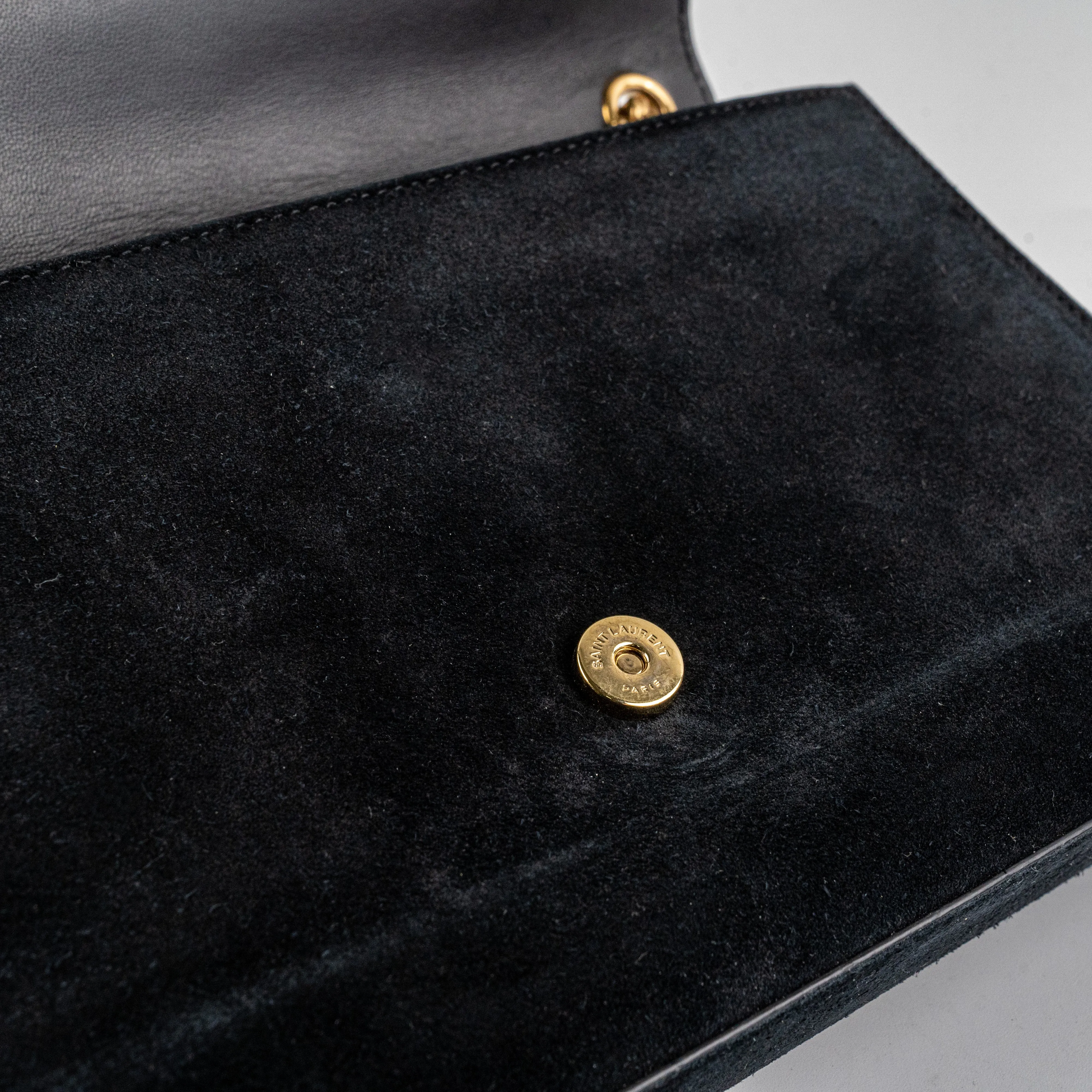 Saint Laurent Kate Stud Suede Black