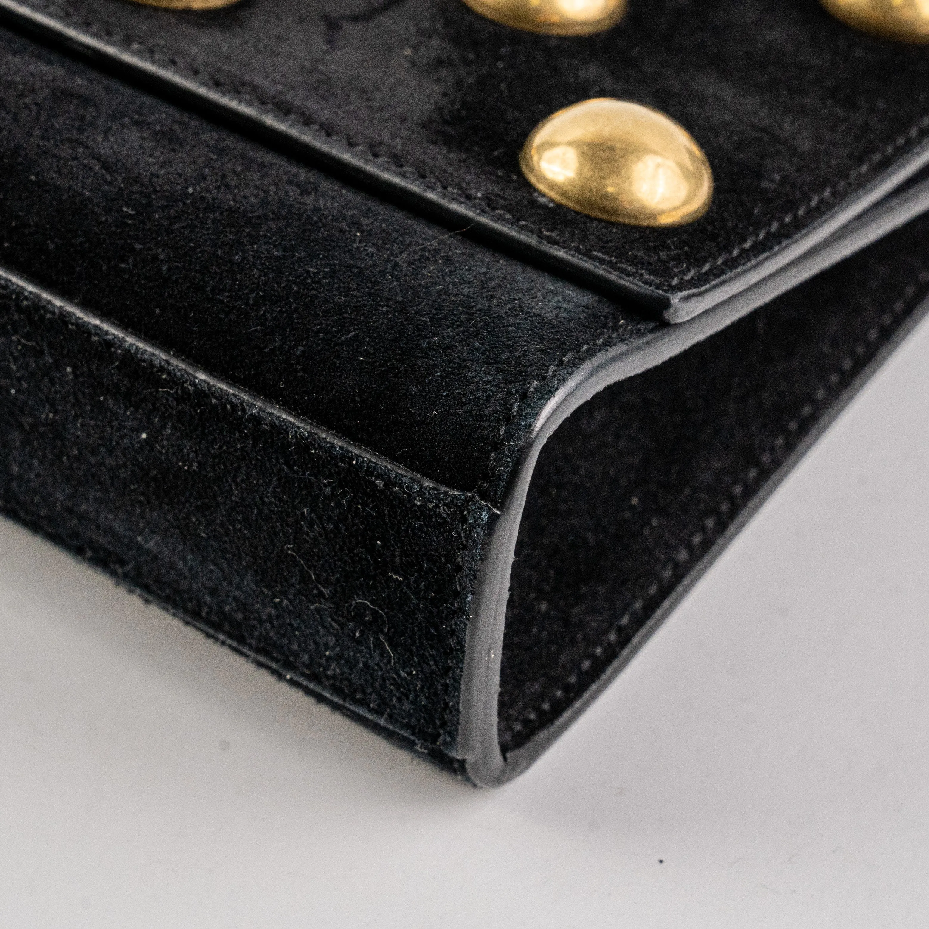 Saint Laurent Kate Stud Suede Black