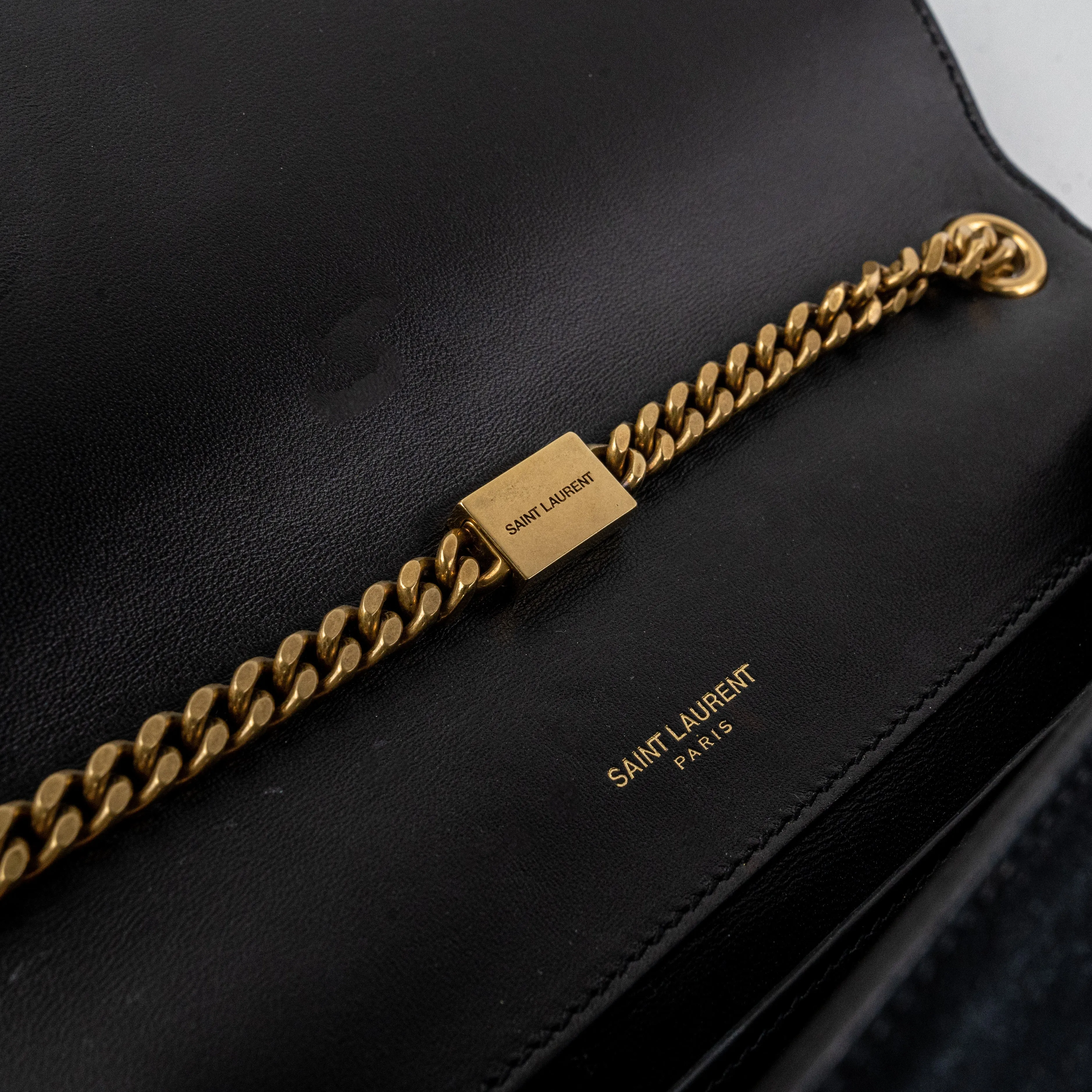 Saint Laurent Kate Stud Suede Black