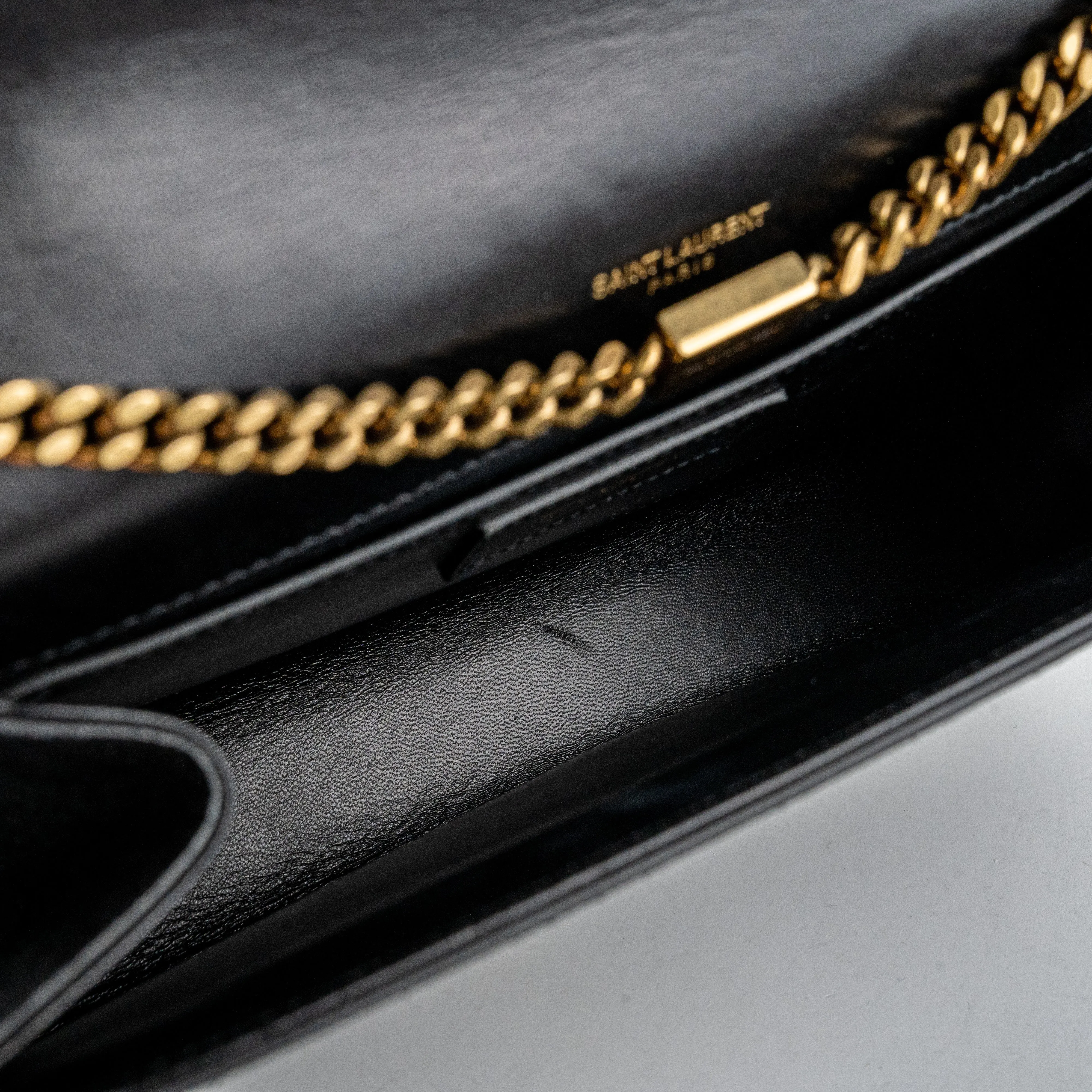 Saint Laurent Kate Stud Suede Black