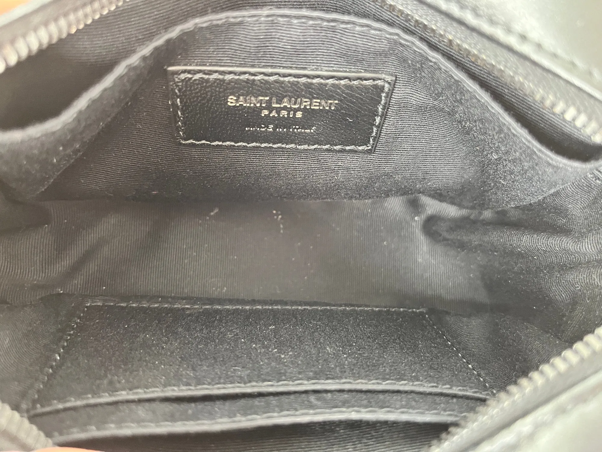 Saint Laurent YSL So Black Leather Chevron Bum Bag Waistbag