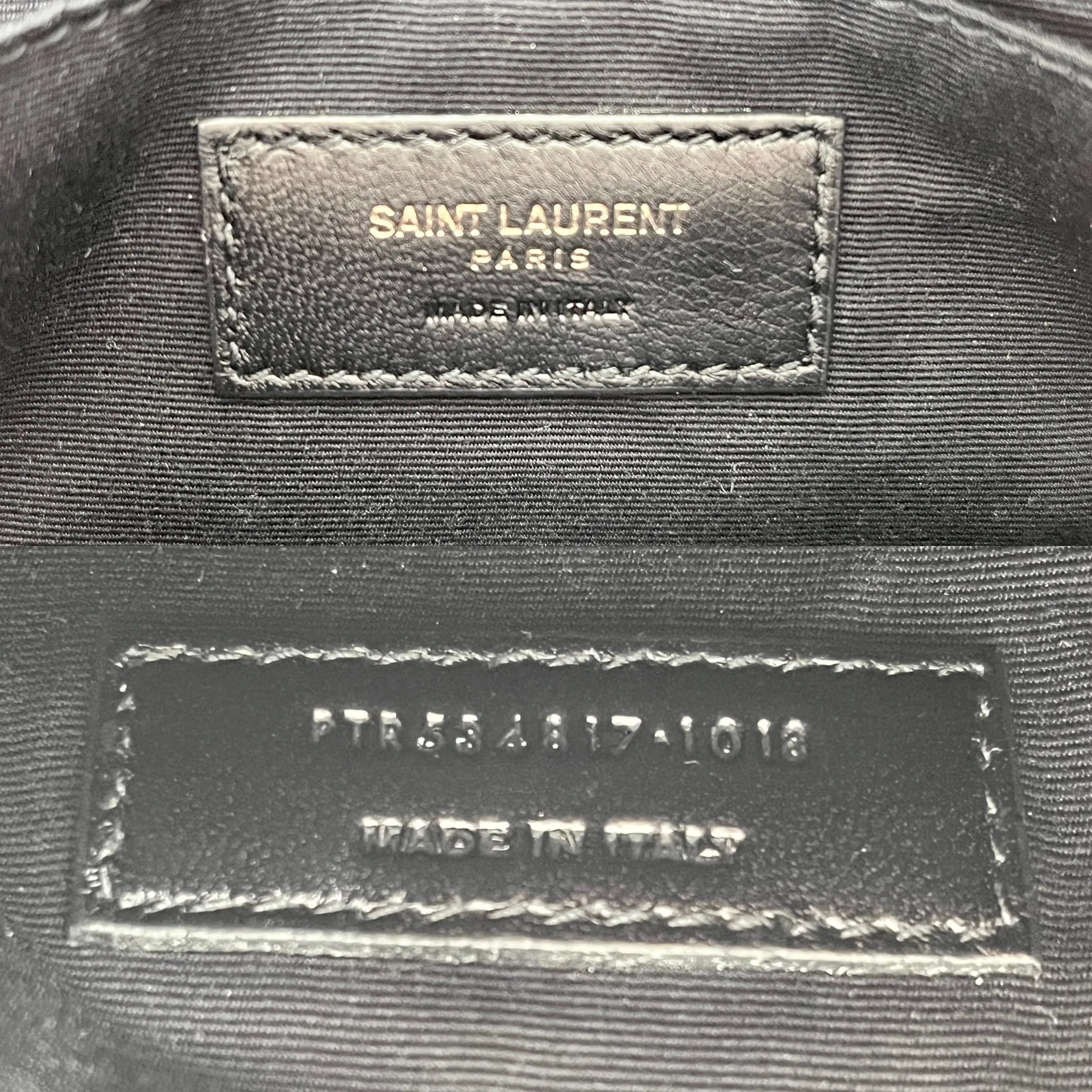 Saint Laurent YSL So Black Leather Chevron Bum Bag Waistbag