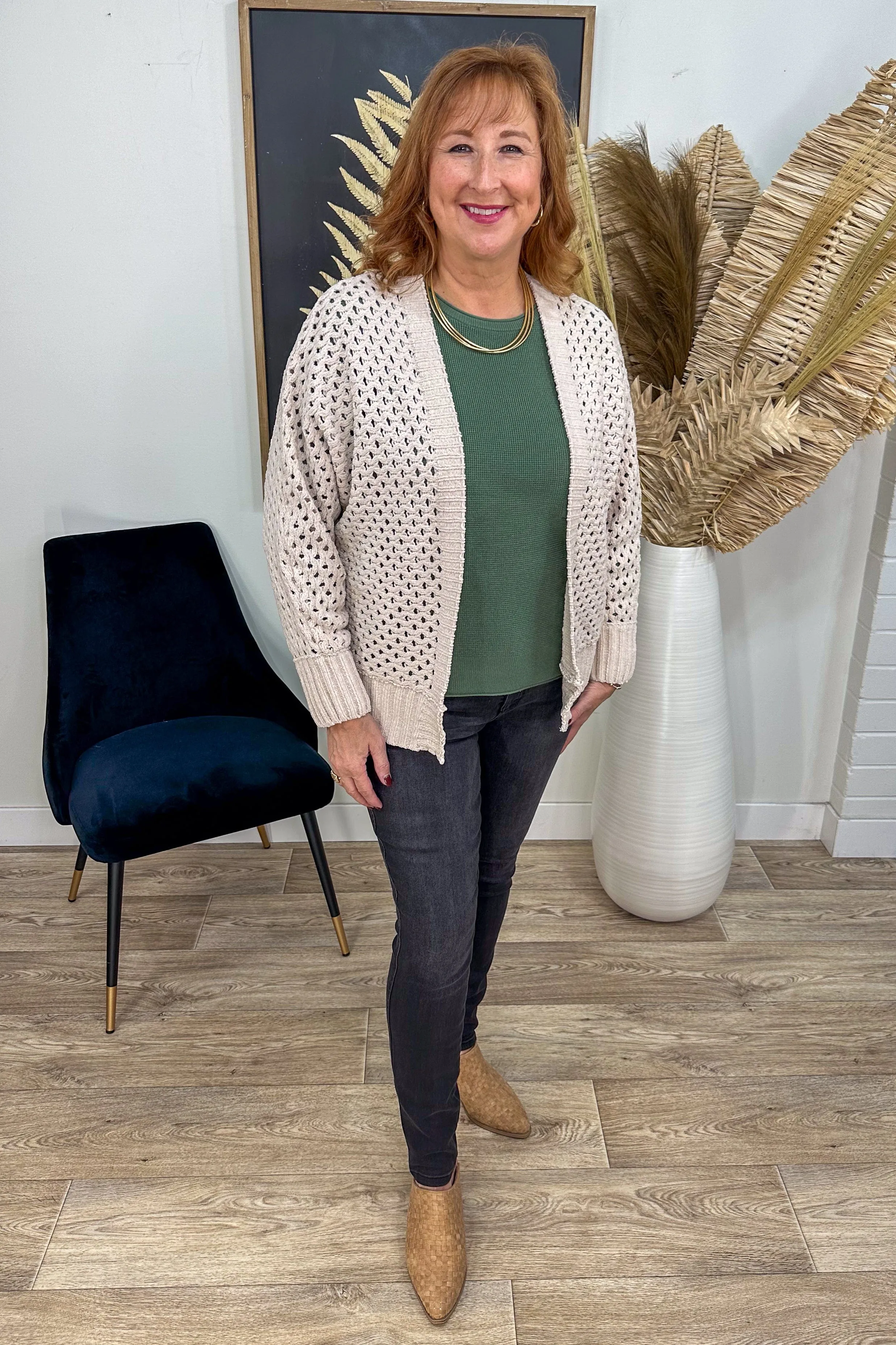 Sand Longsleeve Crochet Cardigan
