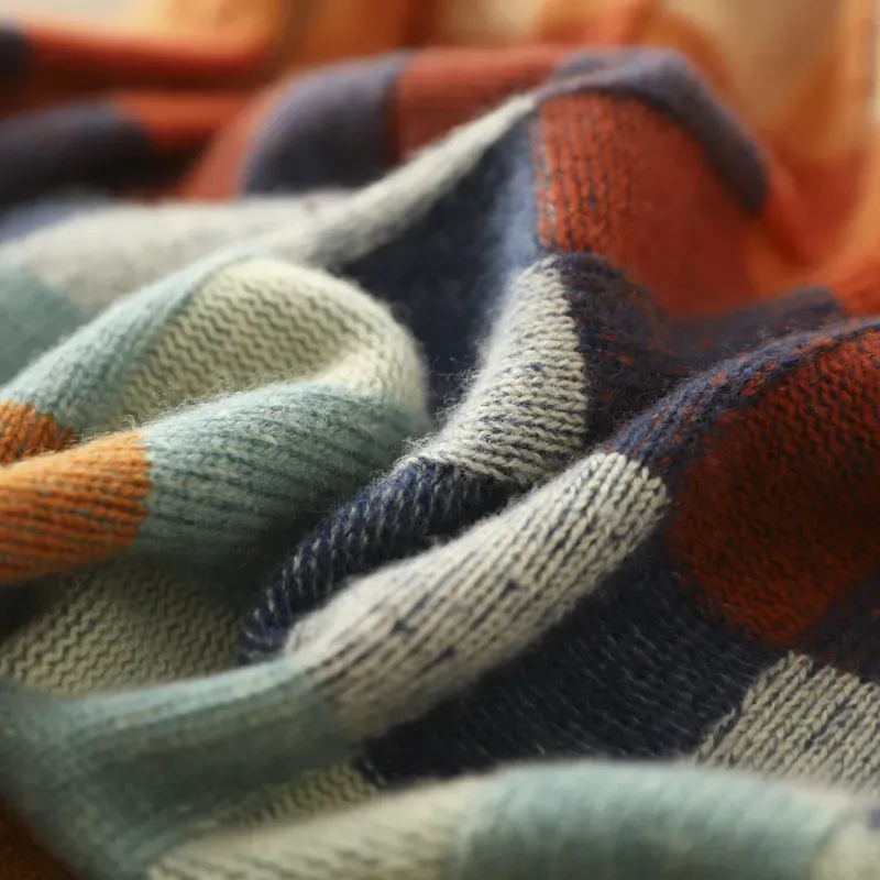 SANNE™ | Couture Cashmere Patchwork Turtleneck Sweater