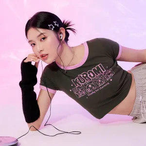 Sanrio Kuromi Women Casual Short Cropped T-Shirt Top