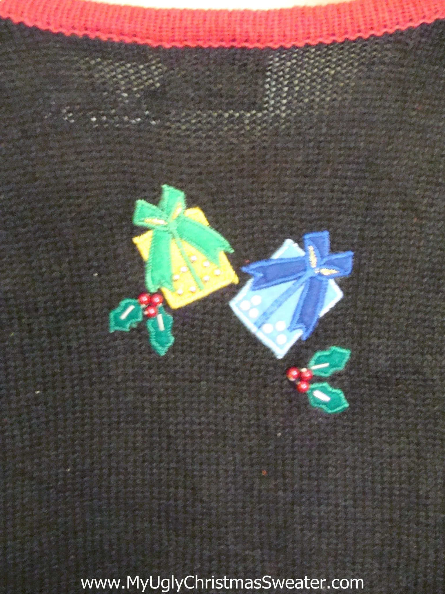 Santa and Stacks of Gifts Light Up Ugly Xmas Sweater Vest