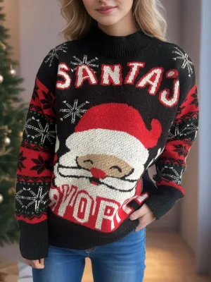 Santa Christmas Sweater Womens Fashion Holiday Clothing Ugly Christmas Sweater Unisex Sweatshirt KESLEY