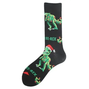 Santa T-Rex Socks