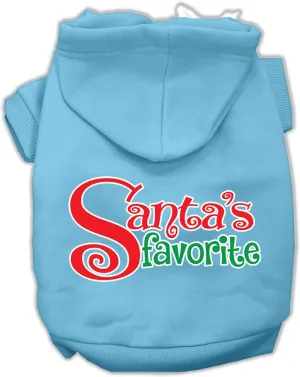 Santas Favorite Screen Print Pet Hoodie Baby Blue Med (12)
