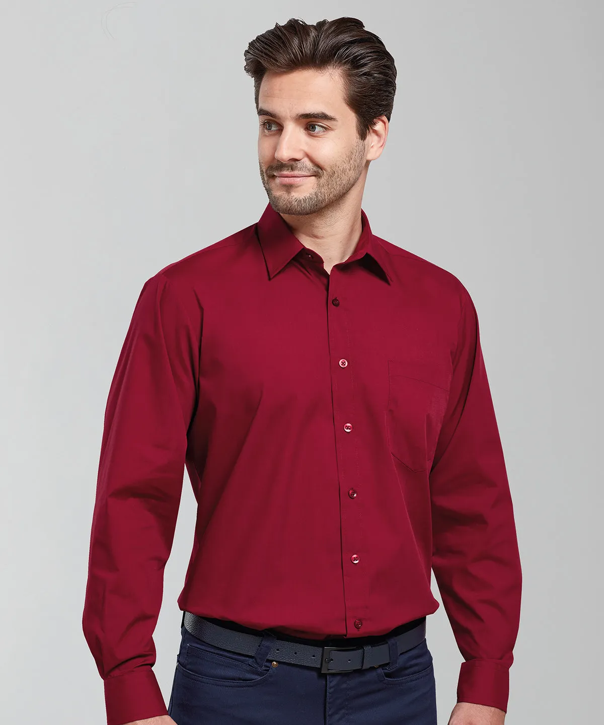 Sapphire - Long sleeve poplin shirt