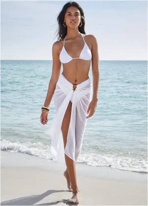 Sarong Cover-Up - Pearl White