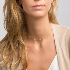 Satellite Chain - Elegant & Sturdy Saturn Beaded. (14 karat Solid Gold) - CG397N. Starts at