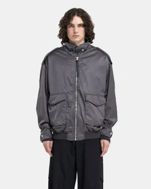 Satin Jacket in Mid Grey