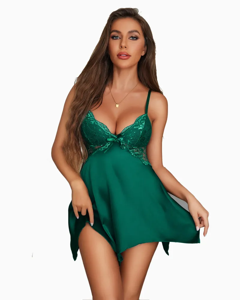 Satin Nightgown Sleepwear Dress