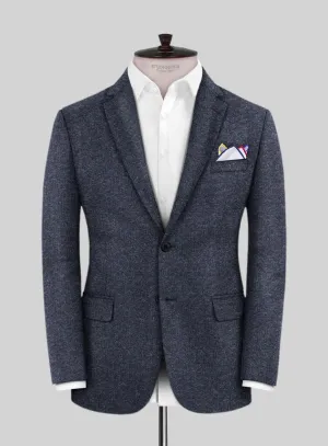 Scabal Denim Blue Wool Cashmere Jacket