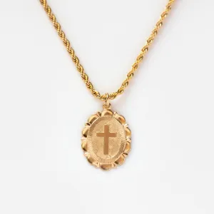 Scalloped Cross Necklace