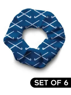 Scrunchie - Field Hockey Royal Blue Set of 6