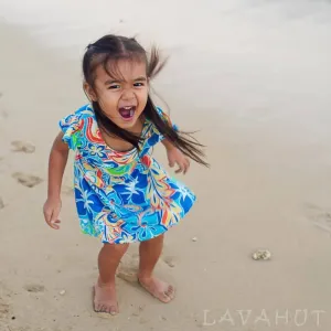 Seaglass Blue Hawaiian Girl Rayon Dress