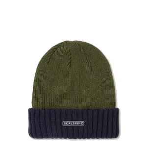 Sealskinz Bacton WP CW Roll Cuff Beanie Hat Green / Blue