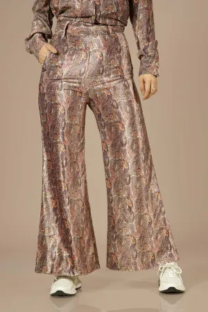 Seamless Paisley Printed Velvet Bottom Wear For Women
