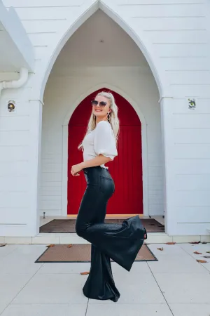 Sedona Faux Leather Flare Pants