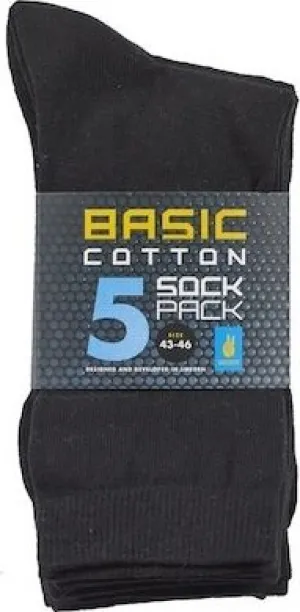 Seger Basic Cotton Sock 5-pack Black | Buy Seger Basic Cotton Sock 5-pack Black here | Outnorth