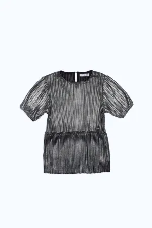 Senior Girls Silver Pleated Top