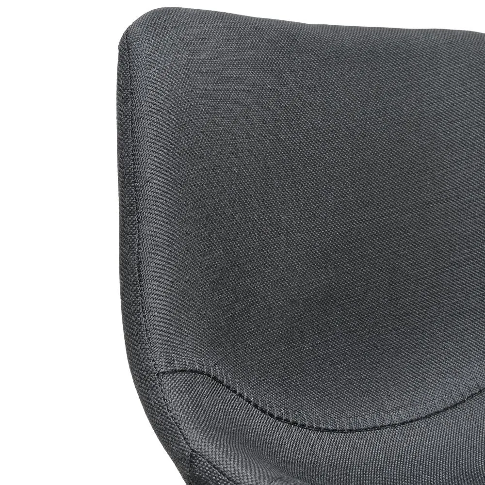 Set Of 2 - Duke 65cm Fabric Bar Stool - Black