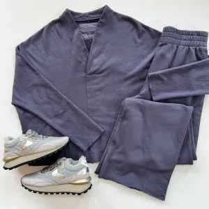 Set - Steel Cotton Poncho Set