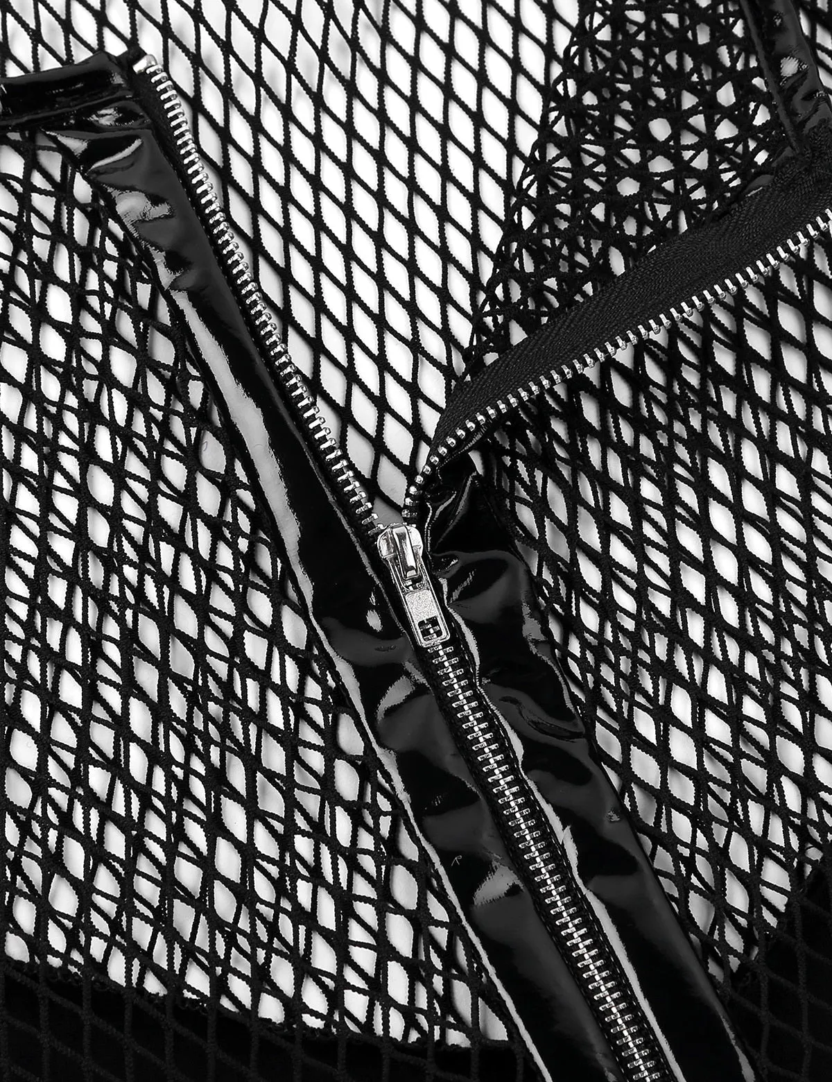 Sexy Fishnet Splice Punk Clubwear Costume Short Sleeve Style Men T-Shirt
