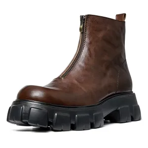 Sheepskin Chic Zipper Vintage Martin Boots