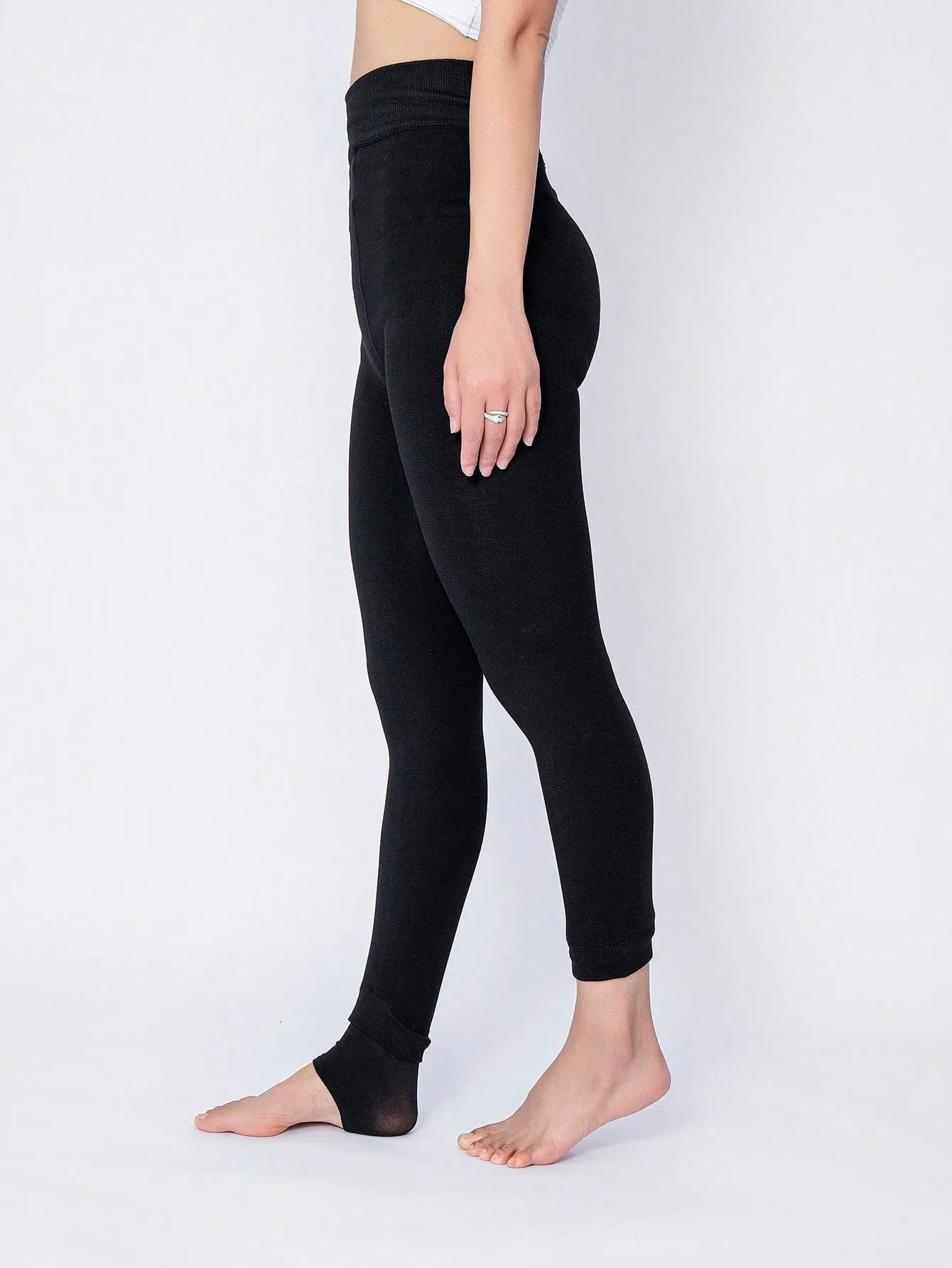 SHEIN 1pc Women's Thickened Velvet Warm Tights, Autumn And Winter Black Trousers And Leggings