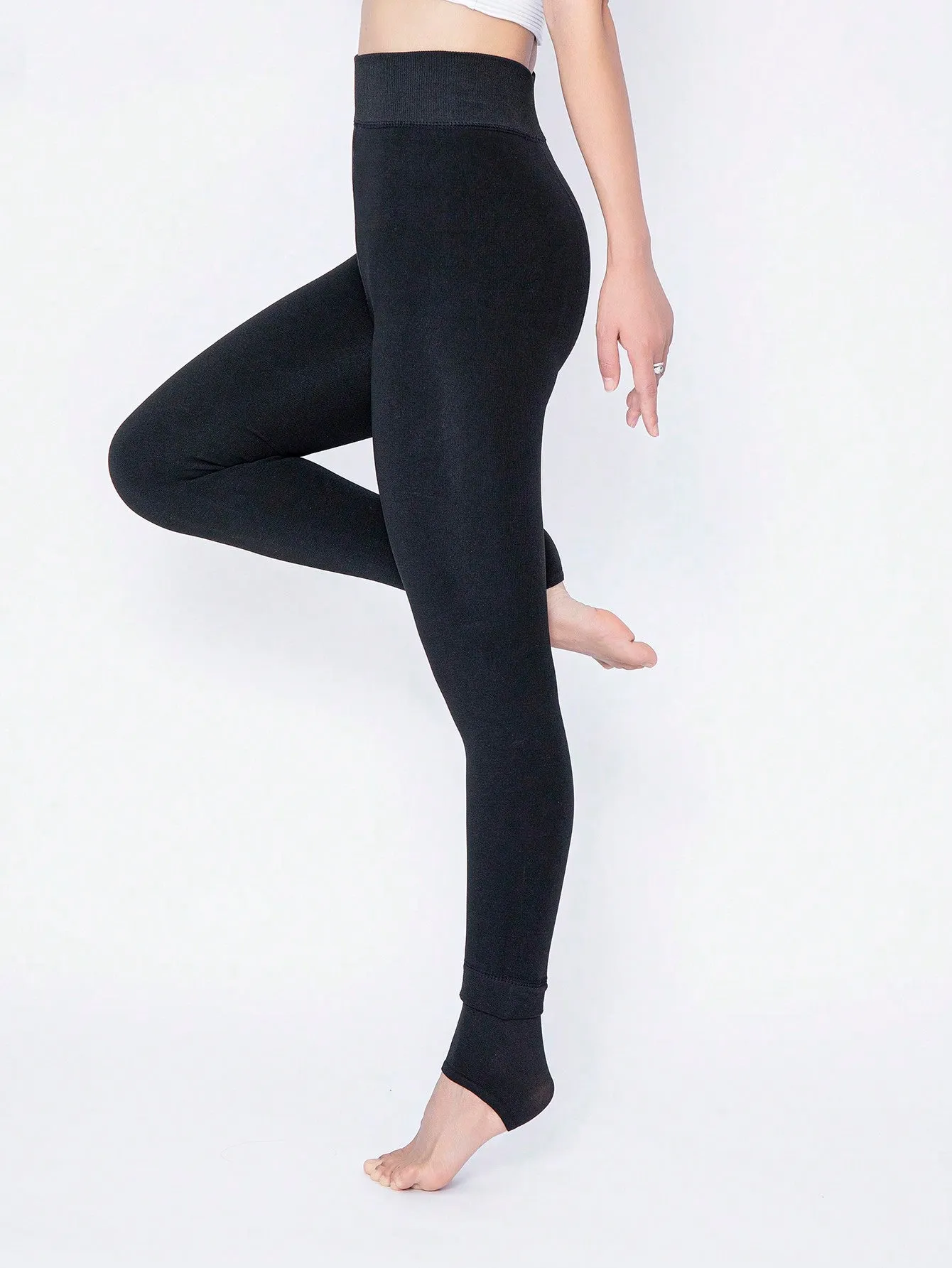 SHEIN 1pc Women's Thickened Velvet Warm Tights, Autumn And Winter Black Trousers And Leggings