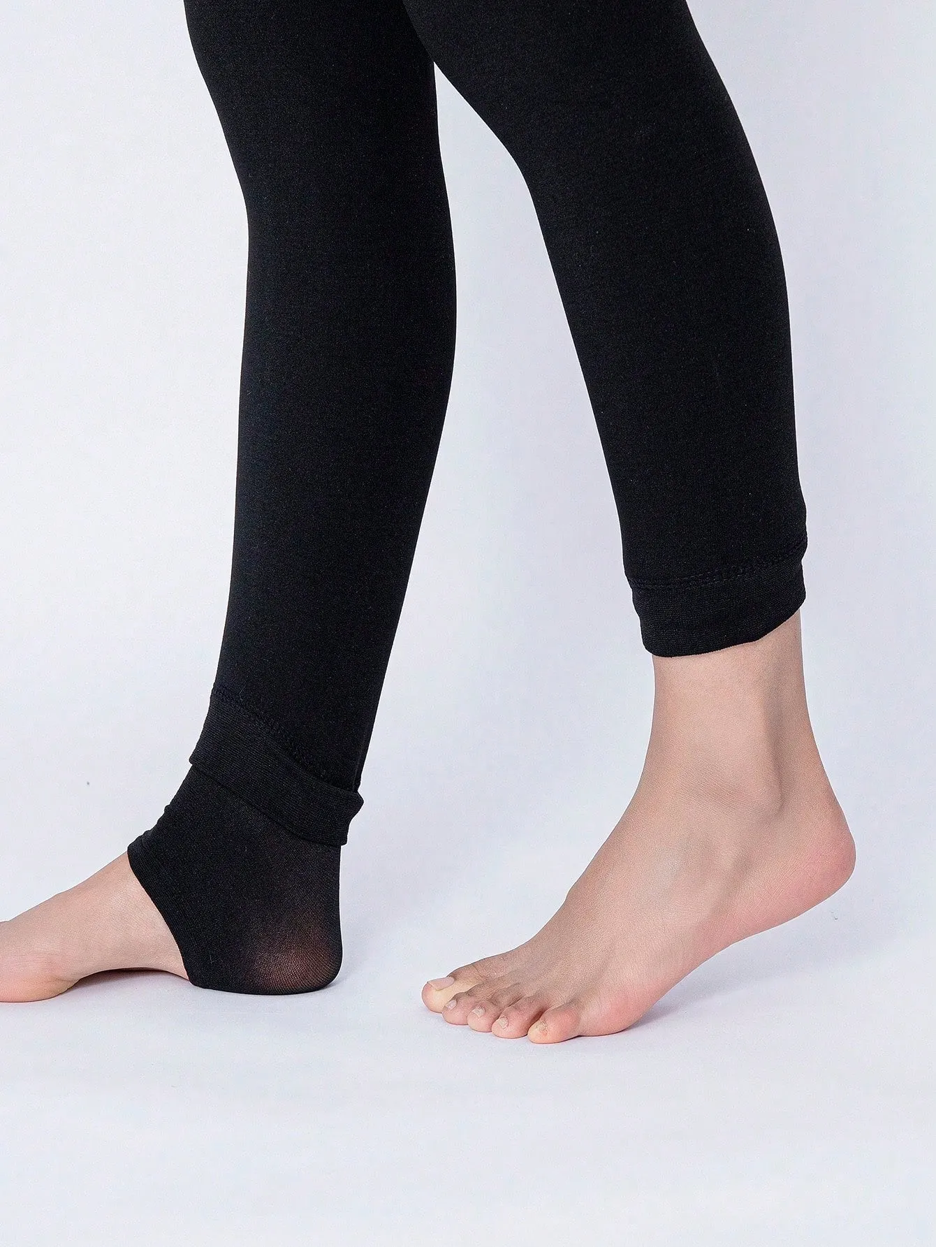 SHEIN 1pc Women's Thickened Velvet Warm Tights, Autumn And Winter Black Trousers And Leggings