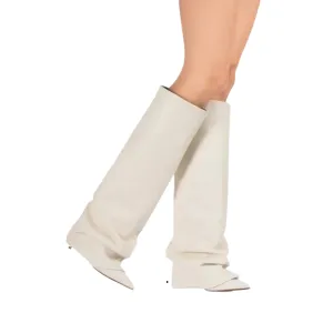 Short Layered Knee-High Boots