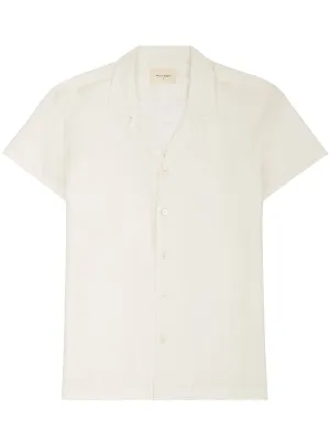 Short Sleeve Camp Collar Shirt - White