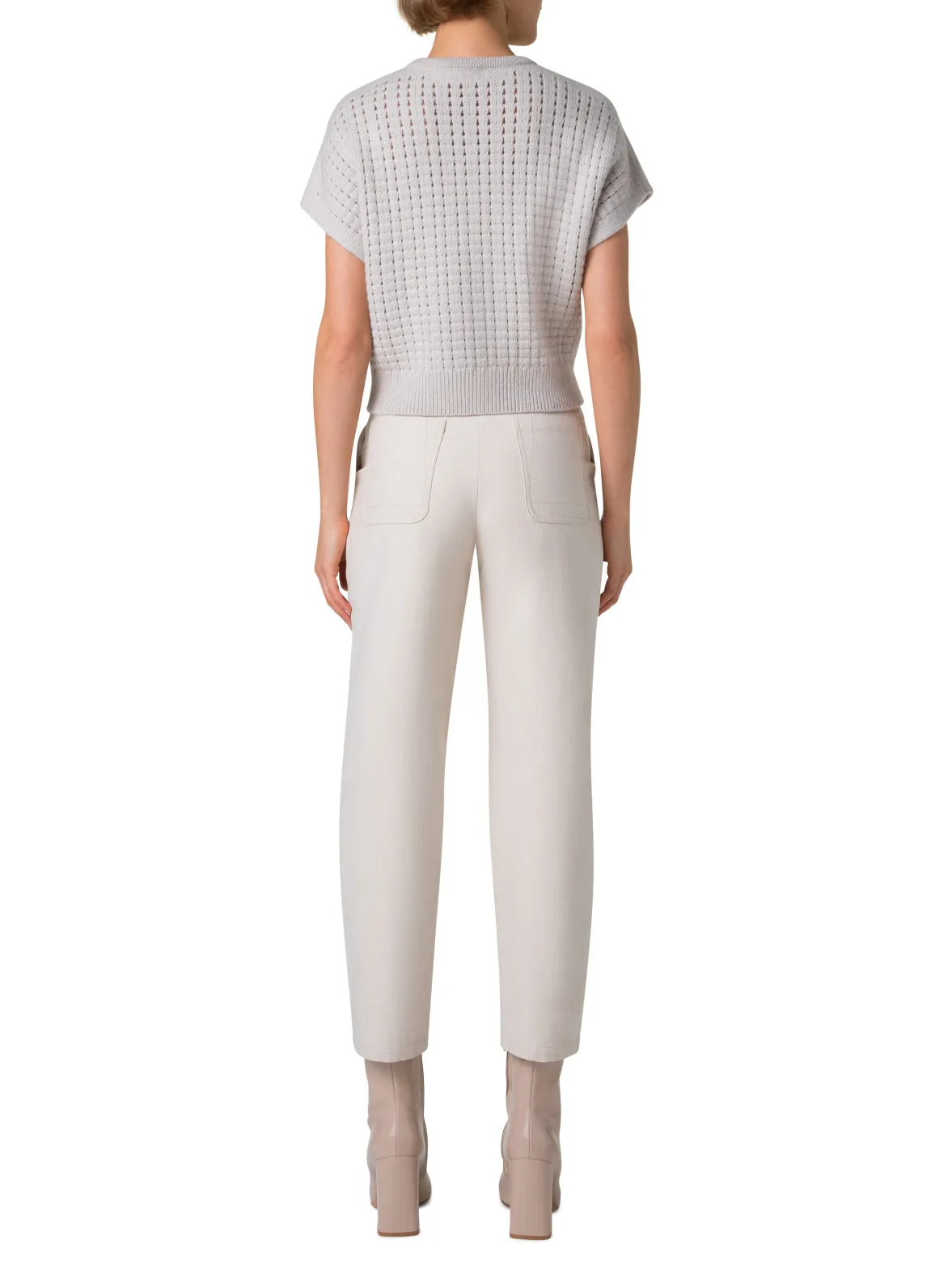 Short Sleeve Cashmere Knit Cardigan