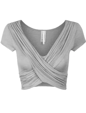 Short Sleeve Criss Cross Crop Top