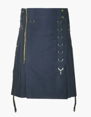 SIDE ZIPPER MODERN NAVY BLUE UTILITY KILT