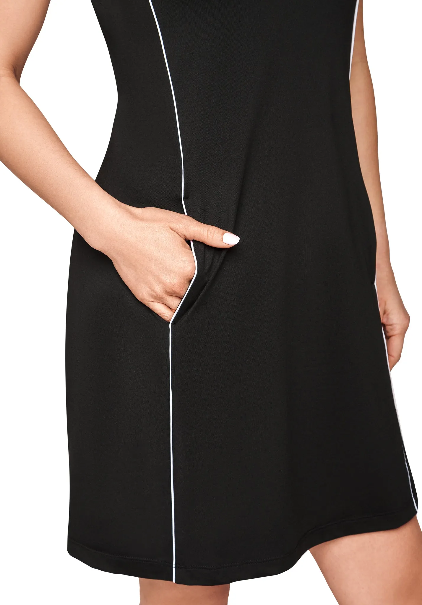 SIGNATURE SLEEVELESS DRESS - Black