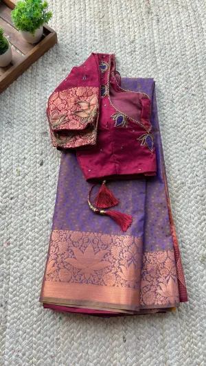 Silk blouse hand work design 1025