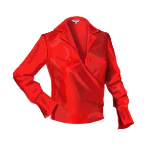 Silk Dupioni Wrap Blouse