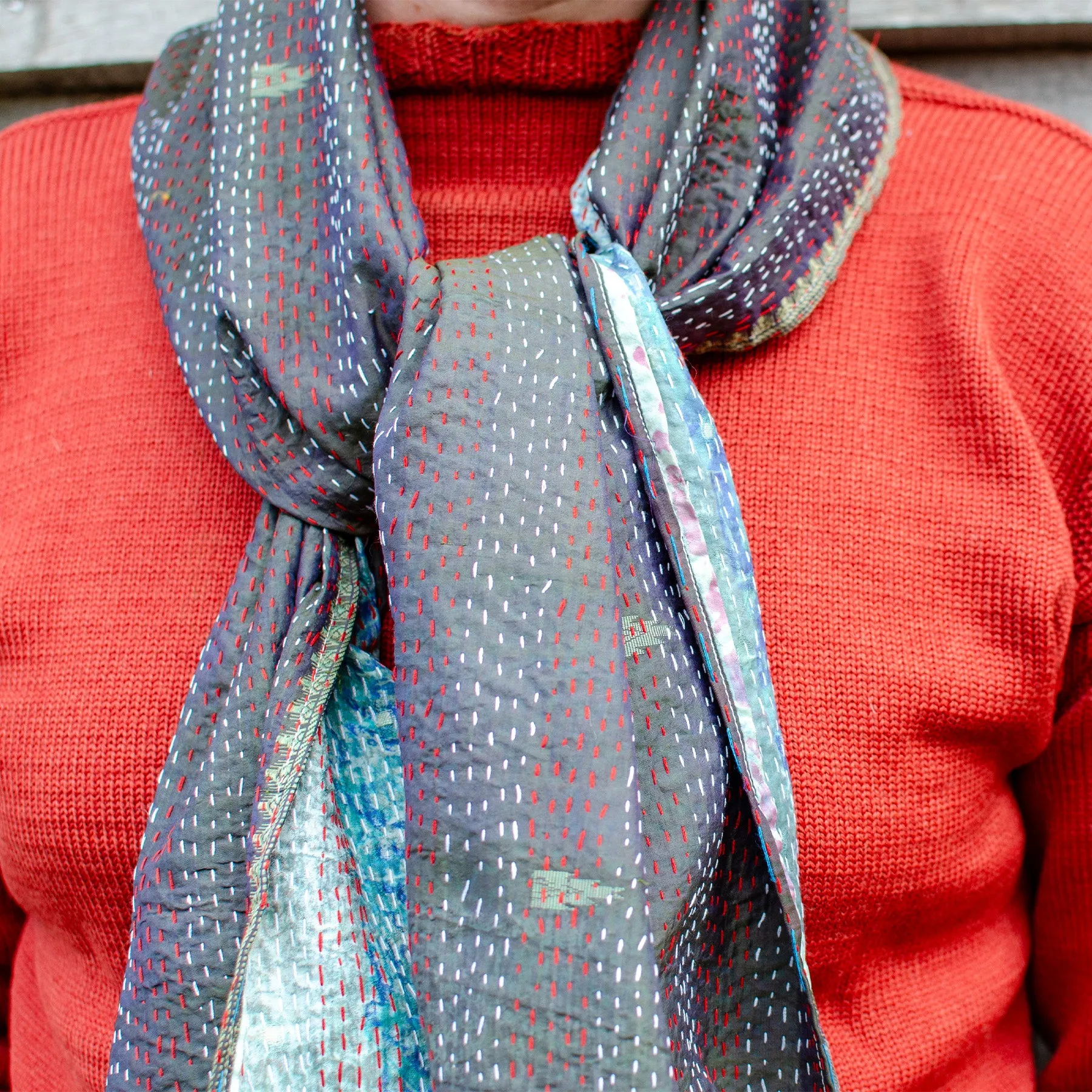 Silk Kantha Stole | Sonu