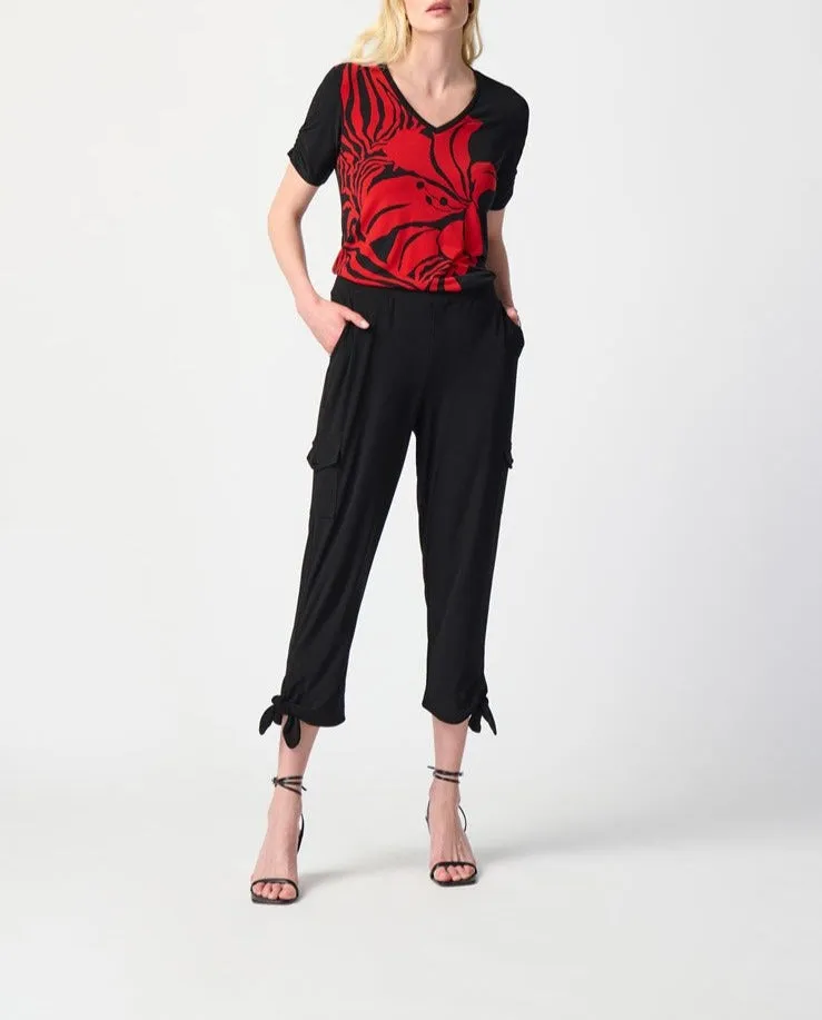 Silky Knit Jogger Pants with Cargo Pockets