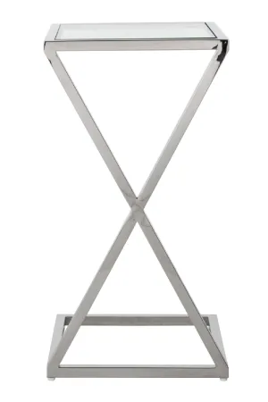 Silver Base Glass Top Side Table | OROA Paramount