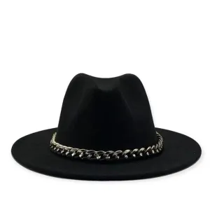 Silver Chunky Chain Fedora Hat