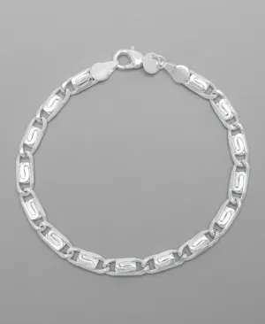 Silver Plated Figaro Link Chain Bracelet