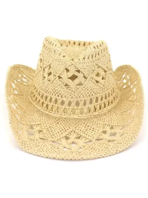 Simple Chic Beige Straw Cowboy Hat